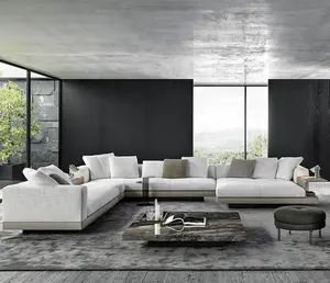 Perabot Rumah Mewah Sofa Gaya Italia Perabot Ruang Tamu Sofa Set Sofa Kulit Sectional