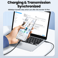 Kabel USB C Toocki 100W PD Pengisian Cepat dengan Indikator LED dan Jalinan Nilon untuk Penggunaan di Rumah dan Kantor