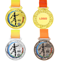 Médaille de Football de Compétition Scolaire et Sportive de 100g, Trophée Doré, Prix de Jeux, Médaille de Soccer, Vente en Gros Usine Chine, pour Cadeau Souvenir