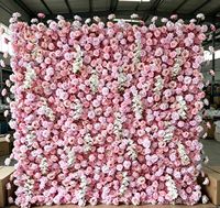 Mur de fleurs artificielles réalistes et douces, panneaux floraux en soie 3D/5D, roses, toile de fond de mariage, décoration de scène, arrangements personnalisés pour événements et fêtes
