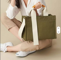 Sacs fourre-tout à bandoulière pour femmes de haute qualité, personnalisables avec logos de marque, styles de couleur unie, en toile de coton ouverte, pour usage quotidien