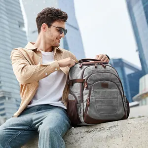 Nerrlion Luxe Bagage Rugzak Tas Vintage Gek Paard Echt Lederen Unisex Schouder Outdoor Wandelen Rugzak Tas