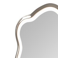Miroir de courtoisie irrégulier à éclairage LED personnalisé Miroir de table décoratif moderne anti-buée à commande tactile pour coiffeuse