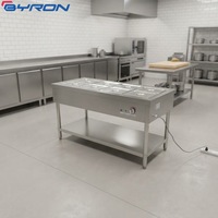 Edelstahl Bain-Marie - Elektrischer Speisenwärmer - 5-Behälter Kommerzieller Buffet-Dampfserver Catering Heißsuppen-Station