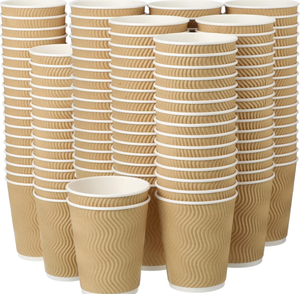 Tazze di carta usa e getta stampate personalizzate con rivestimento in resina Design singolo carta da parati per tè e caffè e coperchi - Product Image 4