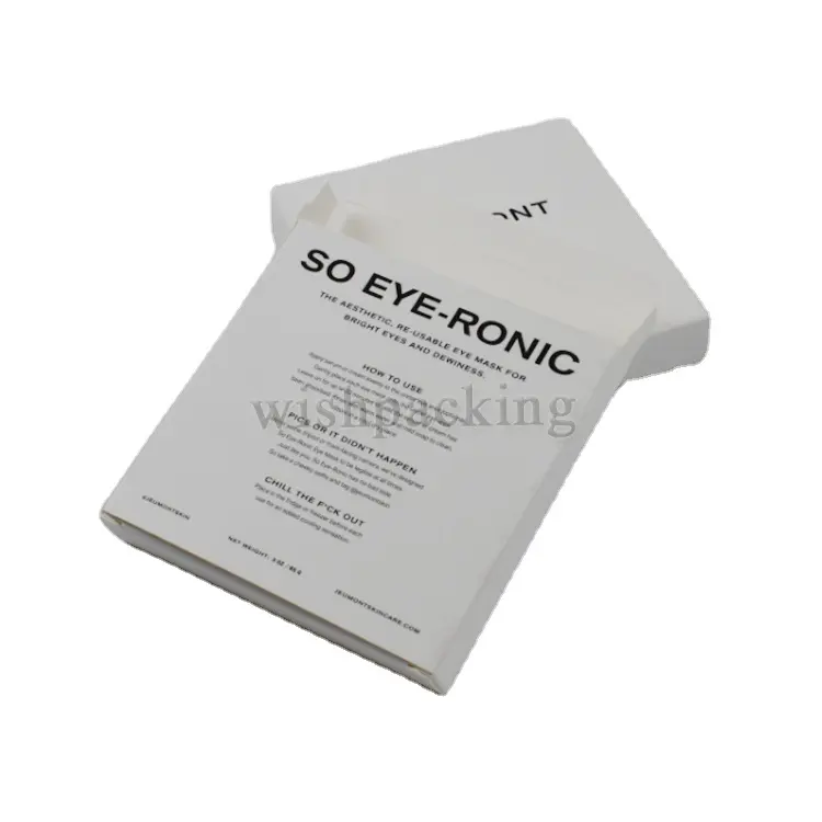 Recyclable Soft Touch Embossing Logo Custom White Eye Mask Folding Makeup Paper Box Skincare Packing Box Cosmetics Carton