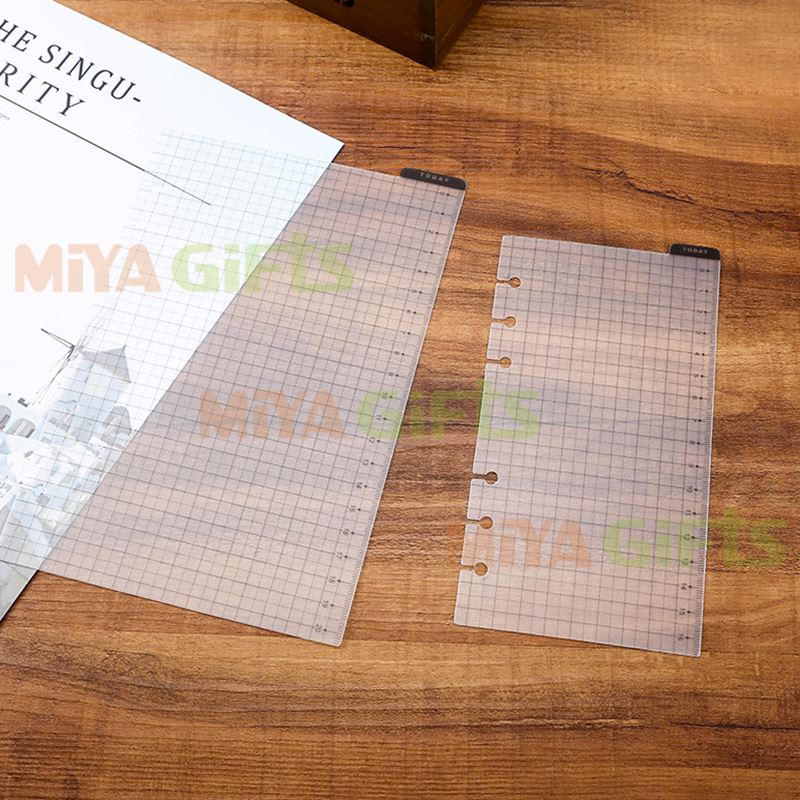 Сделанная на заказ цветная Синяя Прозрачная линейка на приборную панель прозрачный планировщик ежедневник разделитель личный широкий винил