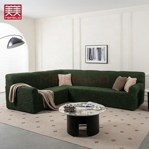 Copridivano ad angolo verde elasticizzato e lavabile antiscivolo di lusso Premium-per divani componibili - Product Image 1