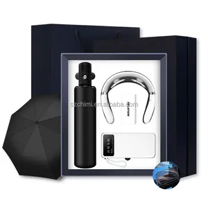 Banque d'alimentation multifonctionnelle avec support Parapluie automatique pliable Cadeau de mariage pour les invités Coffret cadeau d'entreprise unique de luxe idéal - Product Image 1