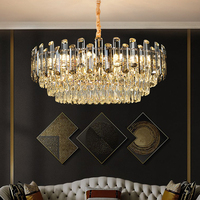 Lustre Suspendu LED de Luxe Nordique à Cadre en Fer et Cristal, Température de Couleur Multiple, Garantie 1 An, Idéal pour Hôtels, Villas et Salles à Manger – Vente Directe Usine