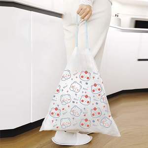 Bote de Basura con Cordón de PE Resistente a Desgarros, con Bolsas de Basura Desechables Reciclables para Uso en el Hogar y la Oficina, Diseño Moderno, Impresión Personalizada - Product Image 5