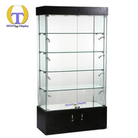 Vitrine de magasin de détail en verre trempé avec éclairage LED, table de présentation haut de gamme pour bijoux et montres, étagère d'exposition
