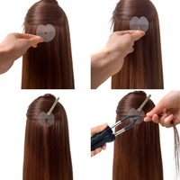50 pièces de protections thermiques pour extensions capillaires à la kératine, protecteurs de cuir chevelu, clips gradués transparents/translucides