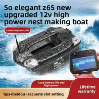 Bateau télécommandé haut de gamme Z65 avec GPS/BeiDou, sondeur de poissons sans fil haute puissance avec visuel, autonomie de 5 heures