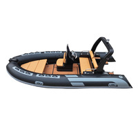 Bateau pneumatique en fibre de verre avec coque en PVC, vente en gros, avec option remorque, RIB 480F