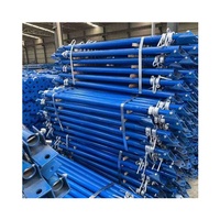 Poteau en acier bleu peint réglable, échafaudage en acier télescopique, poteau en acier de construction