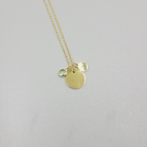 Customised Engraved Name Round Charm Stainless Steel Necklaces Initial <strong>Jewellery</strong> Personalized Name <strong>Birthstone</strong> Round Necklace - Product Image 2