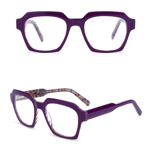 H2807 New Dày Tím Màu Xám Kính Mắt Vuông Acetate Kính Khung Tùy Chỉnh Logo Thương Hiệu Chất Lượng Cao Kính Nam Giới - Product Image 4