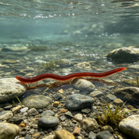Boîte de 50 leurres souples en TPR pour la pêche en mer et en eau douce, type Wacky Stick, ver rouge, ver de terre, silicone, caoutchouc PVC