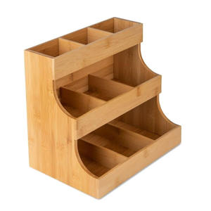 थोक चाय बैग आयोजक बांस चाय बैग धारक चाय भंडारण के लिए लकड़ी का बक्सा लकड़ी के चीनी पैकेट और क्रीमर धारक - Product Image 2