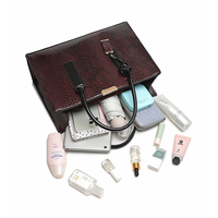 Ensemble de sacs fourre-tout 3 pièces personnalisés pour femmes, imprimé serpent, en cuir PU brillant, sac à main de travail
