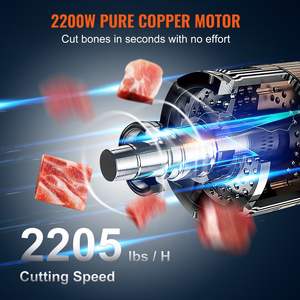 Sierra de cinta de encimera eléctrica de acero inoxidable comercial de 2200W 18,5 \ "X 20,9 \" Workbeach 0-7,1 pulgadas espesor de corte 6 carne - Product Image 3