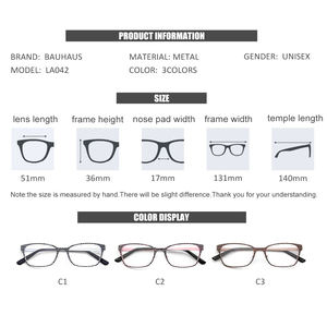Occhiali da Vista Economici Unisex con Montatura Classica Stampata, Lenti Vintage in Metallo, Occhiali da Lettura Ottici - Product Image 4