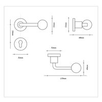 Serrure de porte intérieure silencieuse en alliage de zinc colorée pour chambre à coucher, poignée de porte en bois symétrique pour entrée, barres de traction