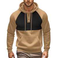 Sudadera con capucha y botones para hombre, estilo casual, ligera, de alta calidad, en oferta.