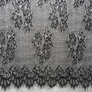 <span class=keywords><strong>Tissu</strong></span> en dentelle à cils en nylon 100% respirant, pré-coupé, prêt à l'emploi, longueur de 3 mètres, pour robe de mariée, tenue de soirée, lingerie - Product Image 2