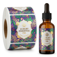 Etiquetas Impermeables en Rollo con Impresión Personalizada, Adhesivos de Marca Privada para Alimentos, Cosméticos, Bebidas, Salsas, Envases de Spray