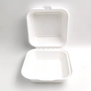 <span class=keywords><strong>Bagazo</strong></span> De Caña De Azúcar Reciclable Restaurante Llevar Cajas Biodegradable 6 "Caja De Hamburguesa Cubiertos Compostables De <span class=keywords><strong>Bagazo</strong></span> - Product Image 2