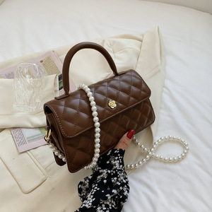 लक्जरी ठोस रंग हैंडबैग पु चमड़े गरज श्रृंखला छोटे प्रालंब बैग कढ़ाई धागा जाली कंधे Crossbody बैग महिलाओं के लिए - Product Image 3