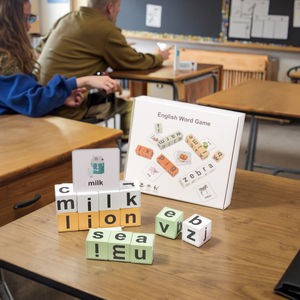 Gran oferta, juego de palabras en inglés, rompecabezas de dibujos animados, juguetes hechos de madera con números, letras para educación, varios diseños Ce - Product Image 6