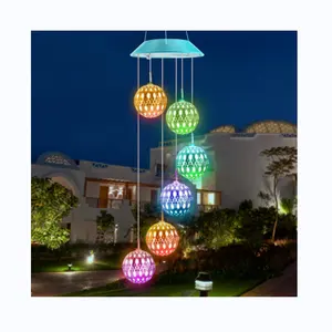 Solar Ball Outdoor Color Changing Wind Chimes Solar Outdoor Decorative Mobile Lights For Gardens For Easter Decoration