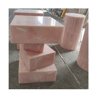 Socle en marbre de style nordique personnalisé et poli, table d'appoint en onyx rose pour la décoration de la maison
