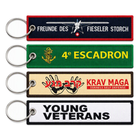 Lot en gros de porte-clés tissés personnalisés en tissu, style 'Flight Tag', brodés avec slogan ou citation amusante, pour moto, sac, cadeau