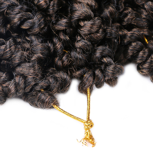 Extensions de cheveux synthétiques pré-bouclées pour tresses bohèmes courtes Ombré Marron, pour tressage au crochet Passion Twist - Product Image 5