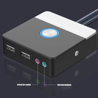 83CE casing komputer Desktop tombol pengalih daya dengan lampu LED Port USB ganda