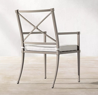 Meubles de cuisine d'extérieur Revêtement en poudre Fauteuils à dossier haut en aluminium