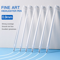 Stylos surligneurs gel blancs haute couvrance avec pointe fine de 0,9 mm pour le dessin, l'aquarelle, les artistes et les étudiants