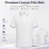 Chemise unisexe personnalisable avec logo pour entreprise, en piqué respirant CVC 180 g/m², col contrastant, manches courtes, vente en gros pour entreprises