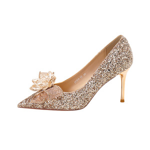 6681-18E Sandalias de Tacón con Flores de Cristal, Punta Puntiaguda, Tacón de Aguja, Elegantes Zapatos de Novia para Boda, Cómodos - Product Image 5