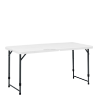 Table de camping pliable en plastique, hauteur réglable sur 3 niveaux, portable, pour intérieur/extérieur, fête, pique-nique, repas, jardin, football