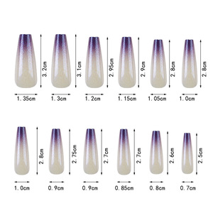 24 faux ongles longs dégradés en forme de T pour manucure et nail art - Product Image 6