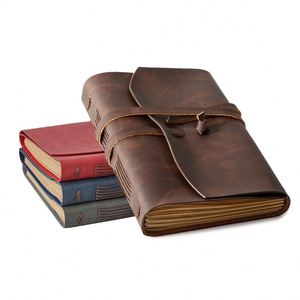 High Quality Vintage Soft Leather Hardcover Handmade Travel <b>Journal</b> 100 Sheets Elegant Design Gift for Explorer Recording - Product Image 1