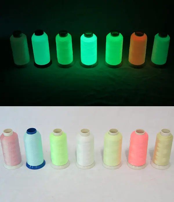Yarn for Clothes Glow in The Dark Embroidery Color Polyester Factory White Luminous Embroidery Thread Spun CW-LG Y502 125g/roll