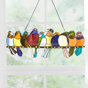 Panneau suspendu en verre Tiffany artisanal, motif perroquet, pour cuisine, salon, salle de sport, hall - Fournisseur d'usine - Product Image 5