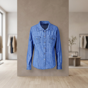 Vestes en jean décontractées unisexes 100% coton avec col rabattu, motif uni, impression de logo personnalisée, délavées, boutonnées sur le devant, hiver - Product Image 2