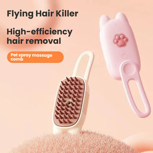 Brosse électrique 3 en 1 pour <span class=keywords><strong>animaux</strong></span> de compagnie, peigne à vapeur pour chat, pour démêlage, massage, nettoyage, brosse à vapeur nano, recharge USB - Product Image 1